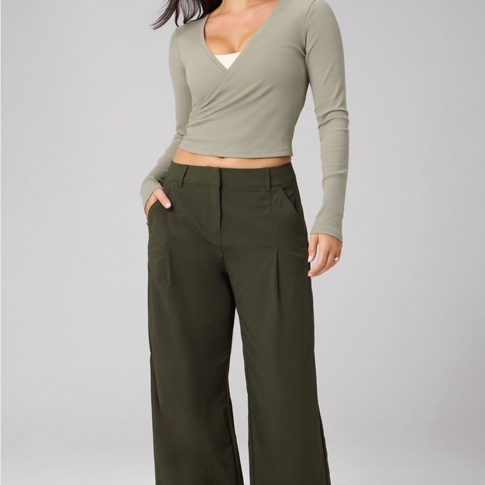 Fabletics Dark Olive Wide-Leg Pants